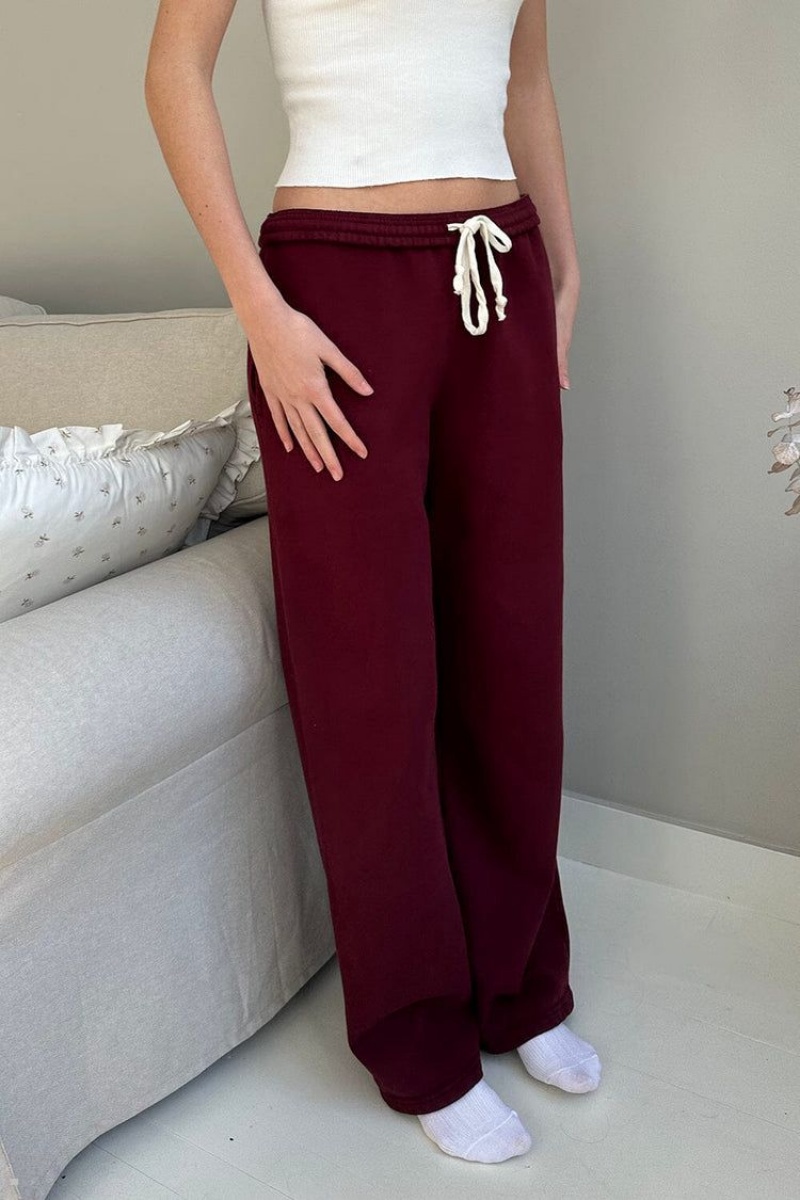 Pantalon Survêtement Brandy Melville Anastasia Soft Bordeaux | KQO-31332146